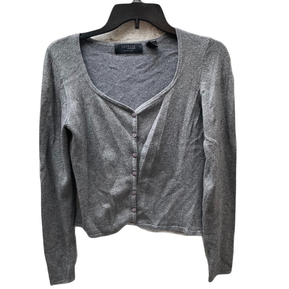 ❤️ EXPRESS GREY SWEETHEART CARDIGAN SWEATER SIZE SMALL